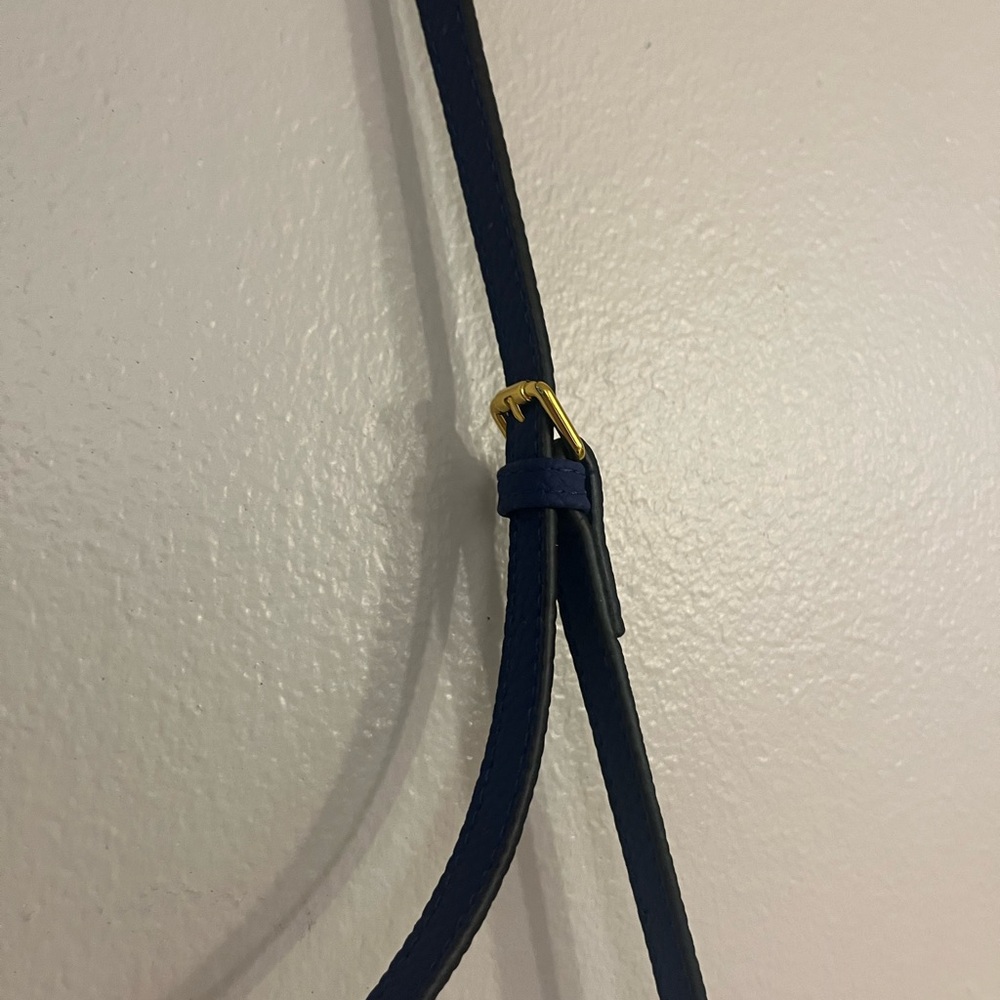 Chic Royal Blue Structured Satchel with Gold Hardware - Picture 6 of 10